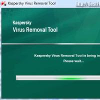 Kaspersky Virus Removal Tool interfeysi